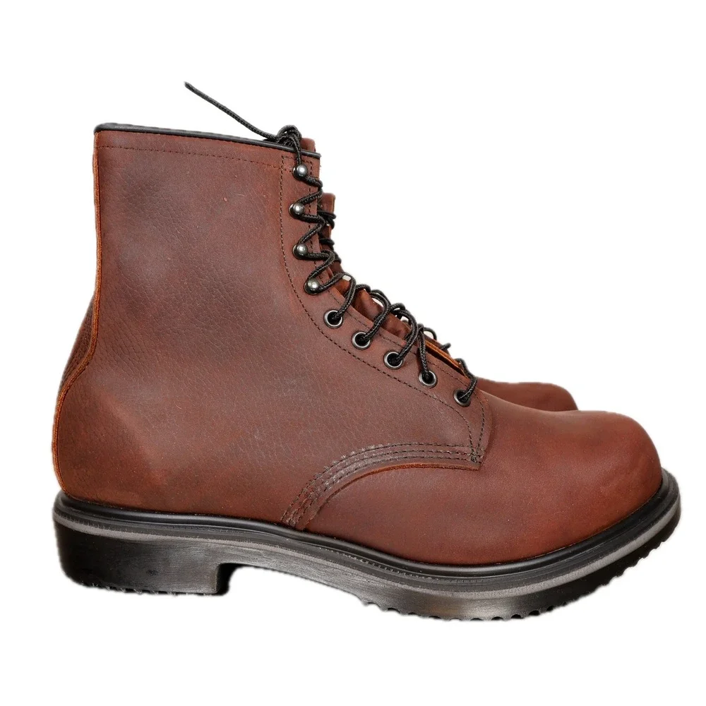 Red Wing 1210 Work Boots Mens 12 E3 Brown Leather 8 Inch Thinsulate Made in USA
